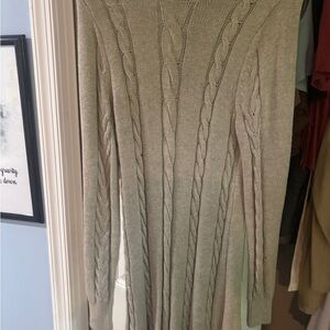 Cable Knit Sweater Dress in Beige